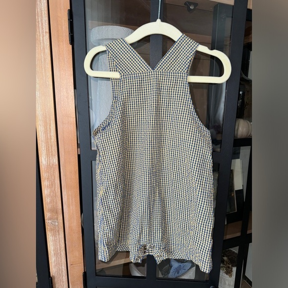 90s Vintage Soccer appliqué embroidered jon jon romper overalls baby boy toddler - Picture 3 of 5